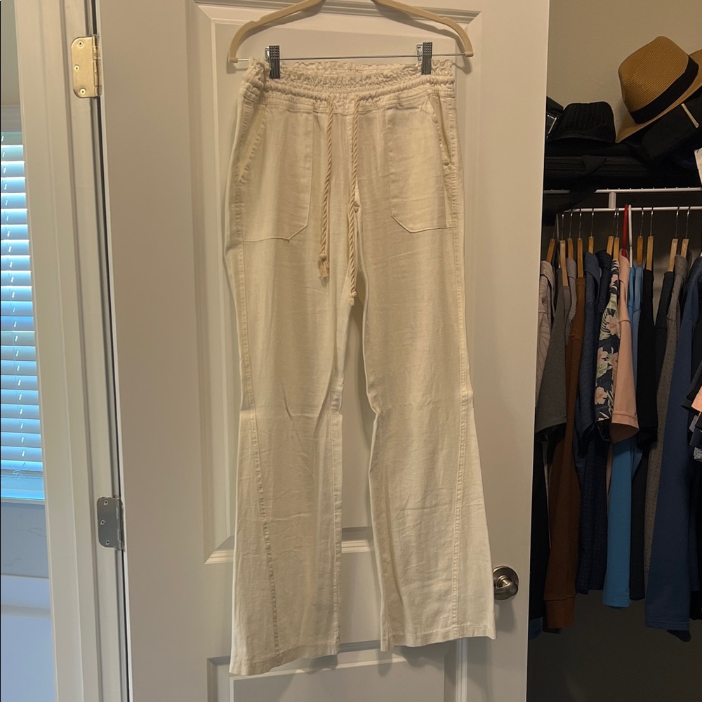 Roxy Cream Wide-Leg Pants